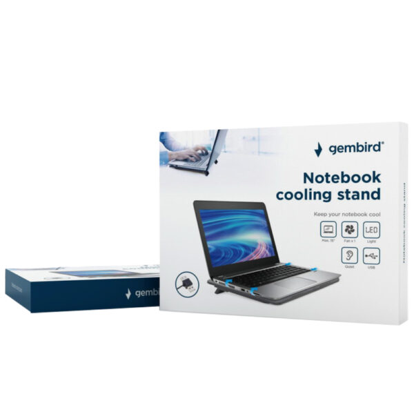 Gembird NBS-1F15-04 Laptop Cooling Stand 15" Quiet Led Fan