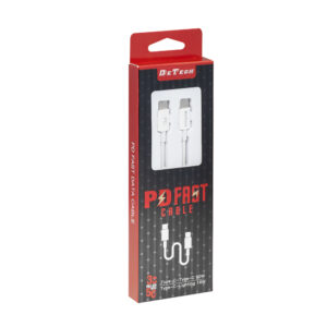 DeTech DE-C29PDL Data/Charge Cable Type-C to Lightning Power Delivery 18W White