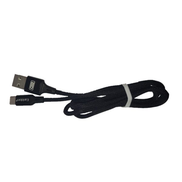 Μαύρο καλώδιο USB-A σε Type-C 1m για μεταφορά δεδομένων ή φόρτιση