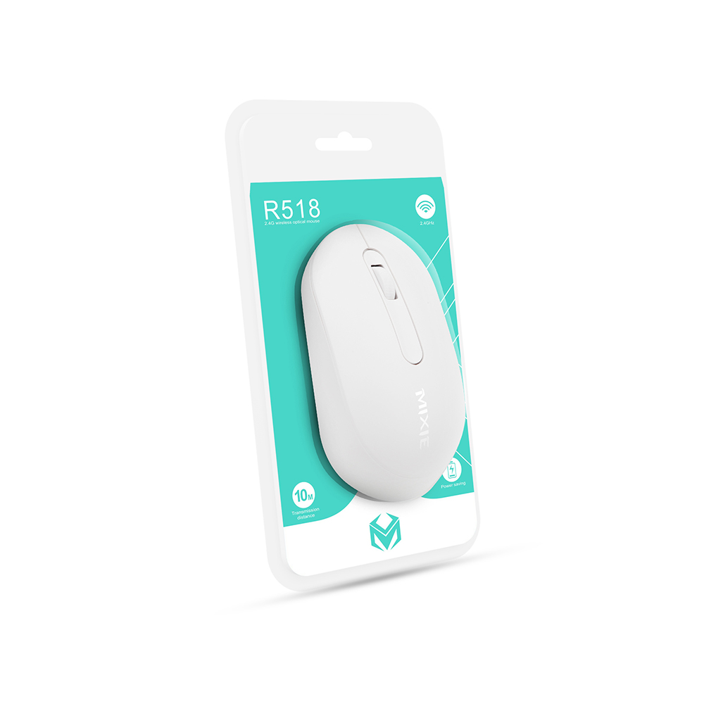 Mixie R518 Wireless Mouse 1000DPI White – 007587_2