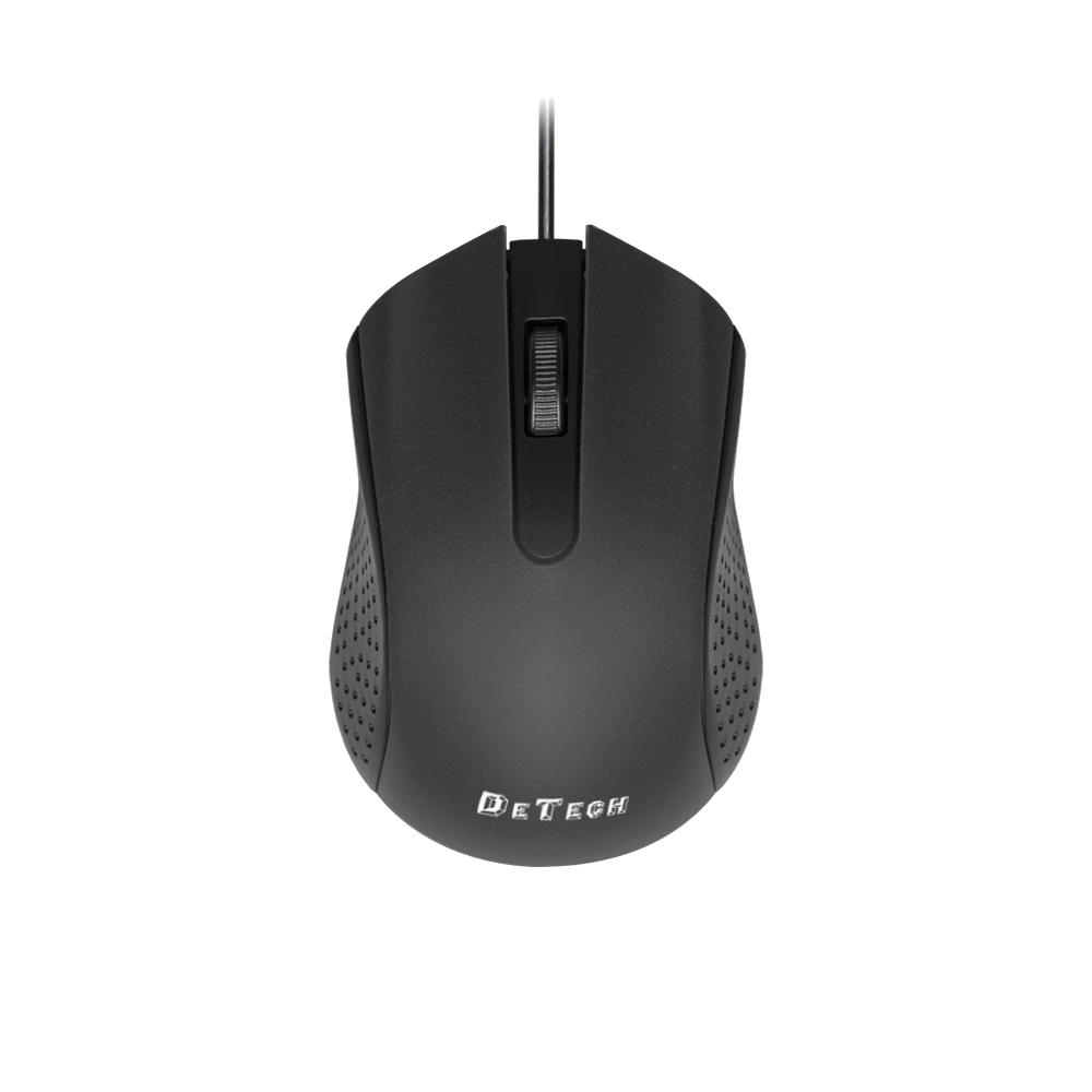 DeTech Optical Mouse Wired USB 1200DPI Black – 009581